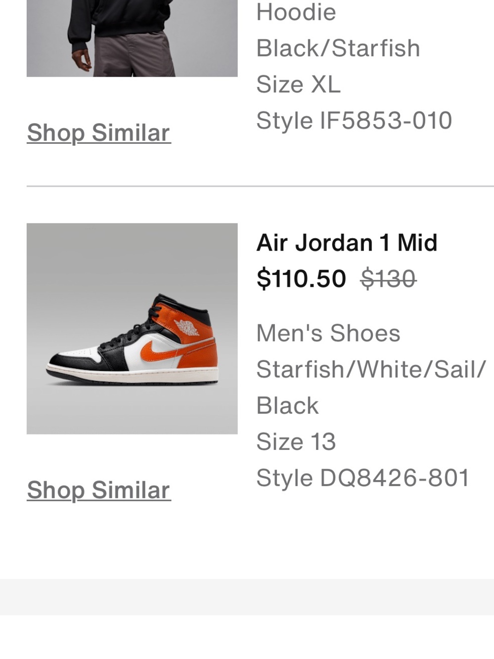 Nike Air Jordan 1 Mid - Orange/White/Black